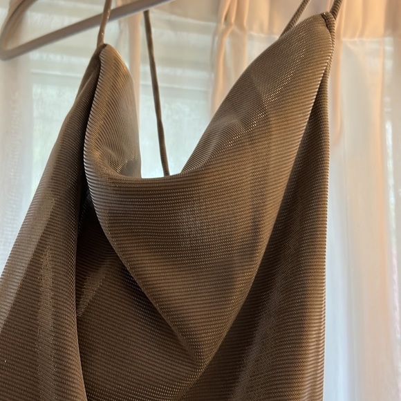 silver cowl neck midi dress - Picture 3 of 4